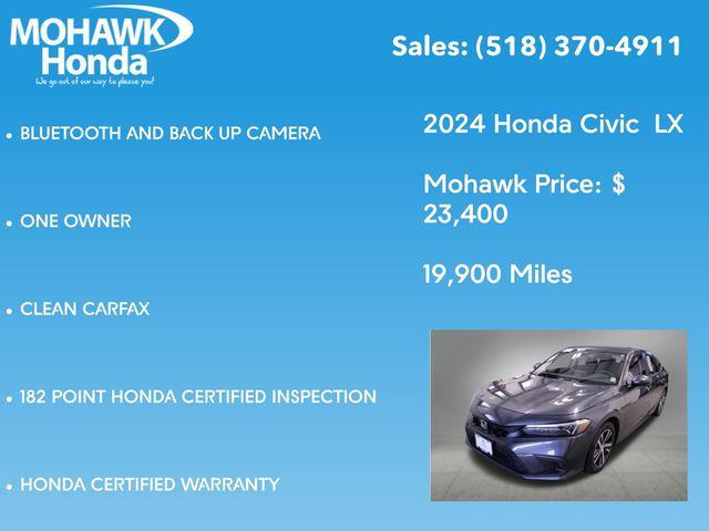 used 2024 Honda Civic car, priced at $23,400
