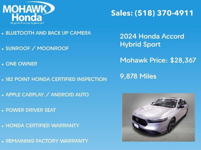 used 2024 Honda Accord Hybrid car, priced at $28,367