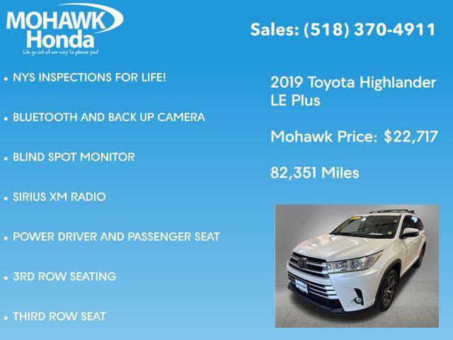 used 2019 Toyota Highlander car, priced at $22,892