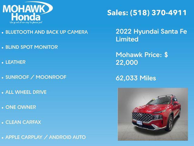 used 2022 Hyundai Santa Fe car, priced at $22,175