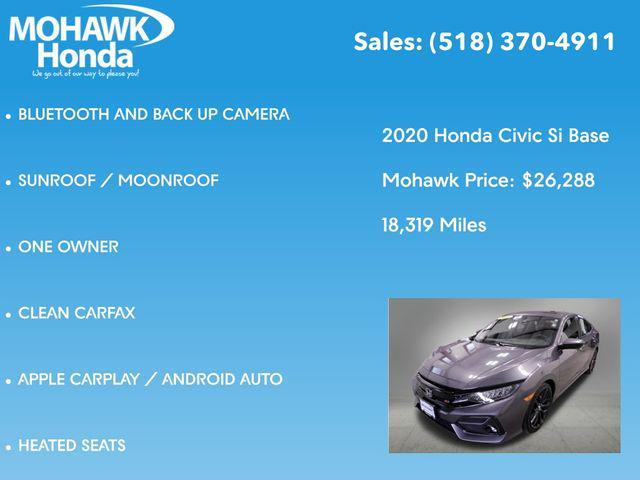 used 2020 Honda Civic Si car, priced at $26,288