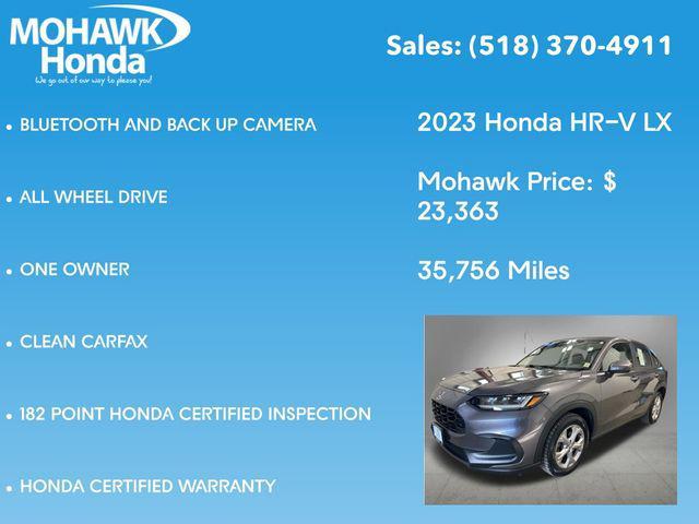used 2023 Honda HR-V car, priced at $23,363