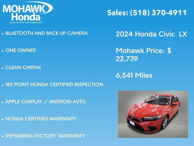 used 2024 Honda Civic car, priced at $23,914