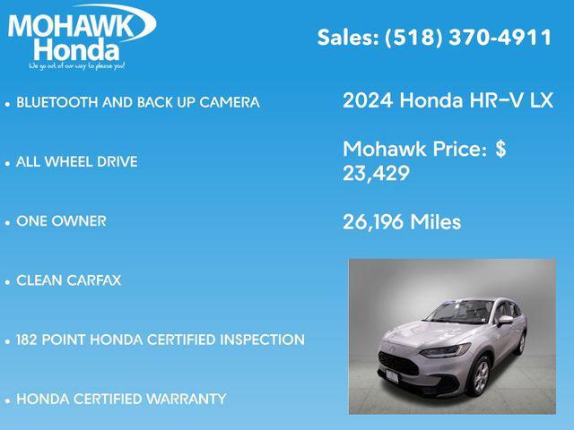 used 2024 Honda HR-V car, priced at $23,429