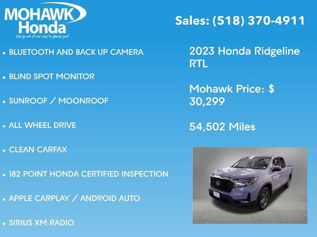 used 2023 Honda Ridgeline car, priced at $30,299