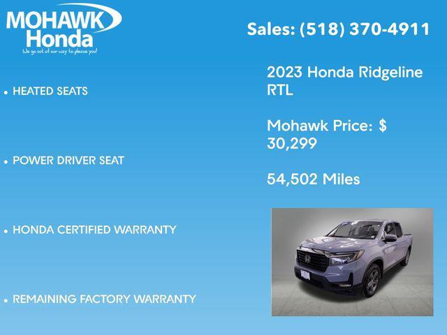 used 2023 Honda Ridgeline car, priced at $30,299