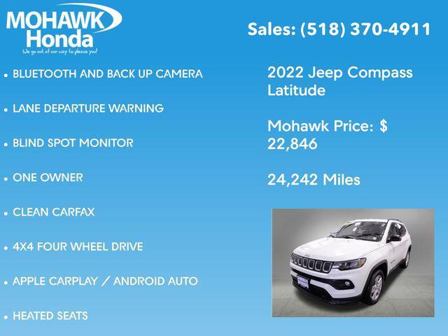 used 2022 Jeep Compass car, priced at $22,846