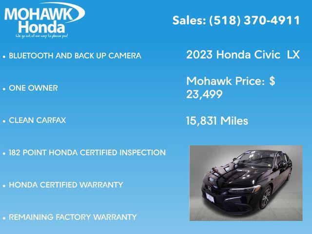 used 2023 Honda Civic car, priced at $23,499