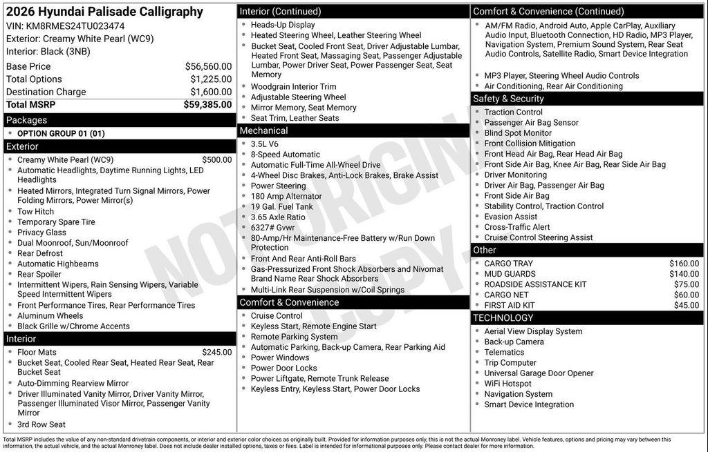 new 2026 Hyundai Palisade car, priced at $54,030