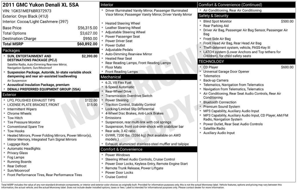used 2011 GMC Yukon XL car, priced at $9,999