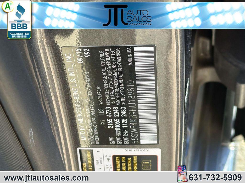 used 2017 Mercedes-Benz C-Class car, priced at $19,990