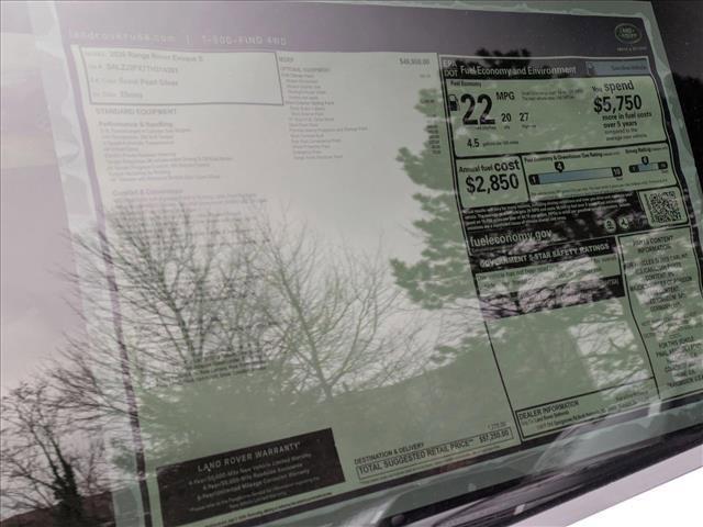 new 2026 Land Rover Range Rover Evoque car, priced at $57,250