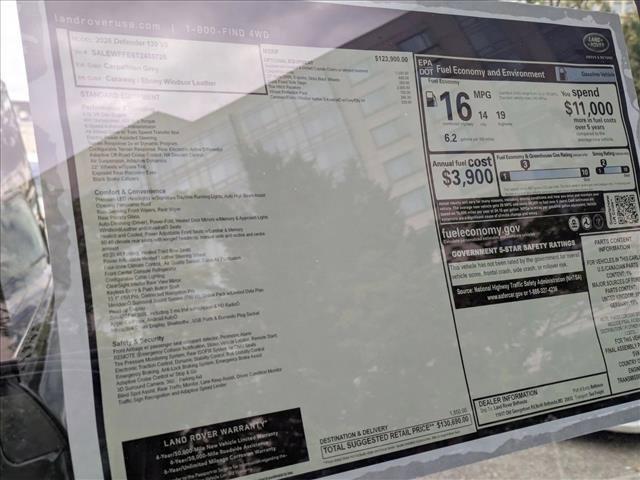 new 2026 Land Rover Defender car, priced at $130,690