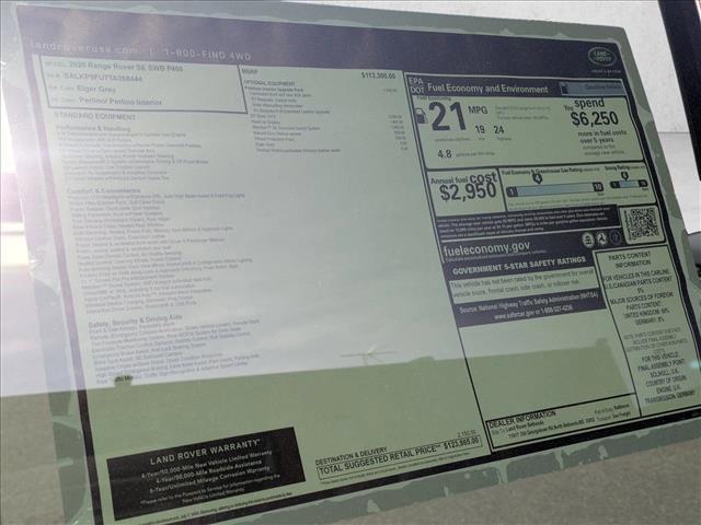 new 2026 Land Rover Range Rover car, priced at $123,865