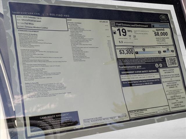 new 2026 Land Rover Defender car, priced at $94,421