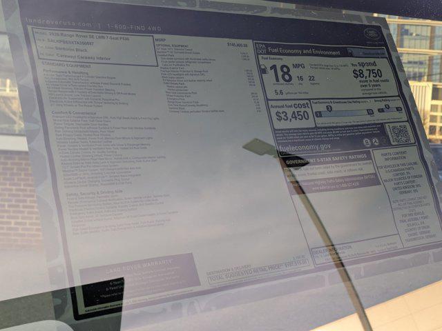 new 2026 Land Rover Range Rover car, priced at $157,515