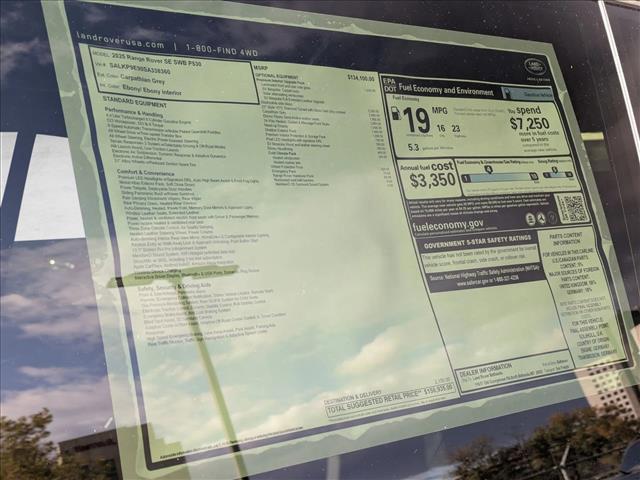 new 2025 Land Rover Range Rover car, priced at $156,935