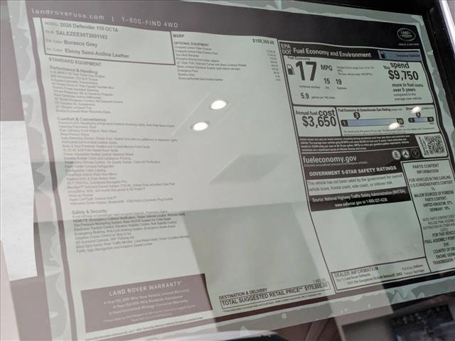 new 2026 Land Rover Defender car, priced at $170,005