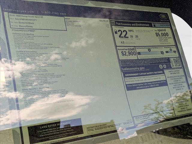 new 2025 Land Rover Range Rover Sport car, priced at $86,885