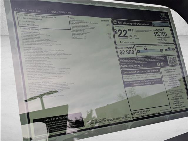 new 2026 Land Rover Range Rover Sport car, priced at $99,300