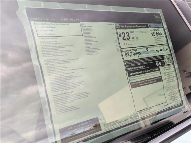 new 2026 Land Rover Range Rover Velar car, priced at $74,097