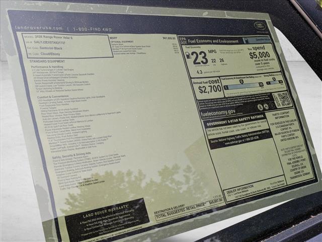 used 2026 Land Rover Range Rover Velar car, priced at $61,933