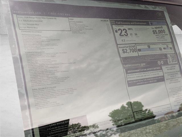 used 2026 Land Rover Range Rover Velar car, priced at $66,444