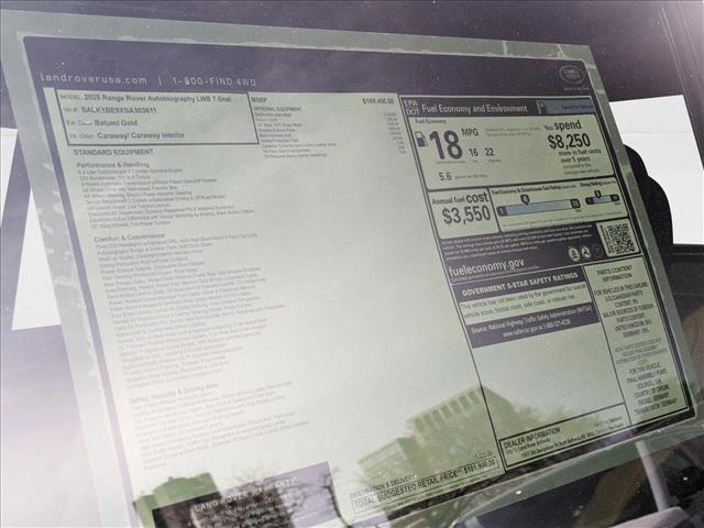 new 2025 Land Rover Range Rover car, priced at $181,900