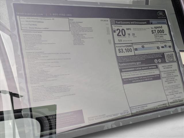 new 2026 Land Rover Defender car, priced at $82,571