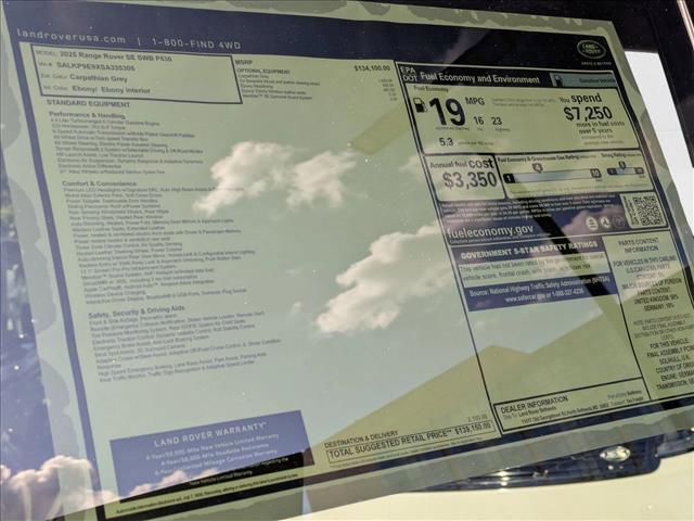 new 2025 Land Rover Range Rover car, priced at $139,150