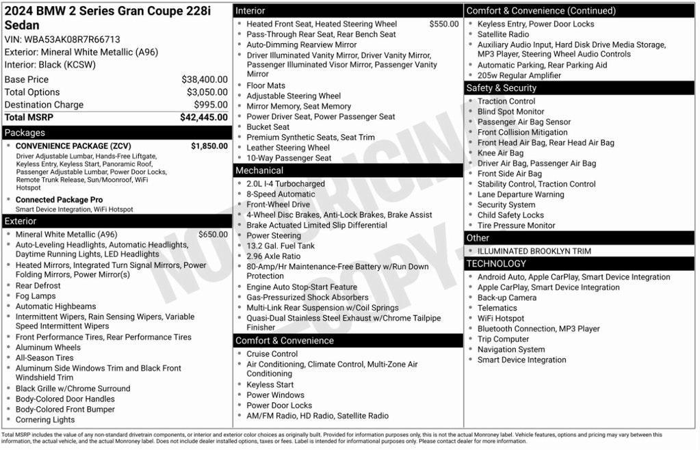 used 2024 BMW 228 Gran Coupe car, priced at $28,595