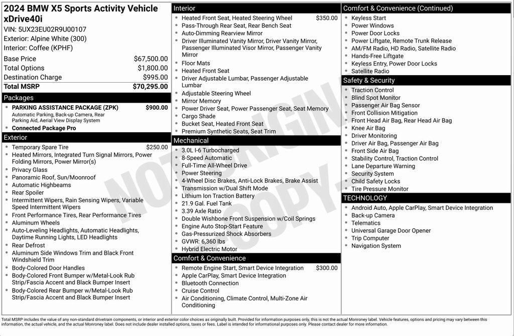 used 2024 BMW X5 car, priced at $59,595