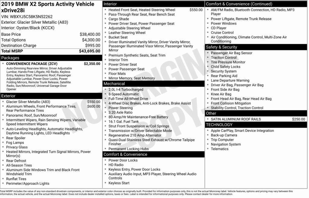 used 2019 BMW X2 car