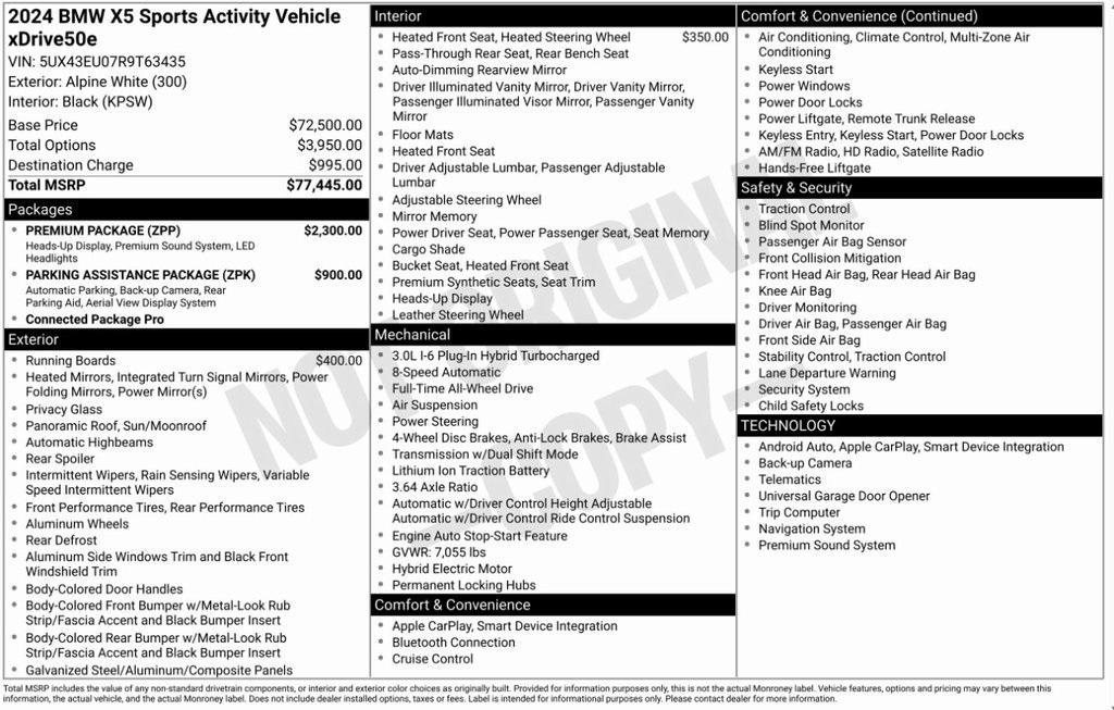 used 2024 BMW X5 PHEV car, priced at $55,555