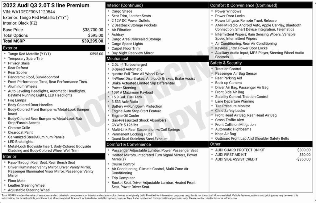 used 2022 Audi Q3 car, priced at $25,795