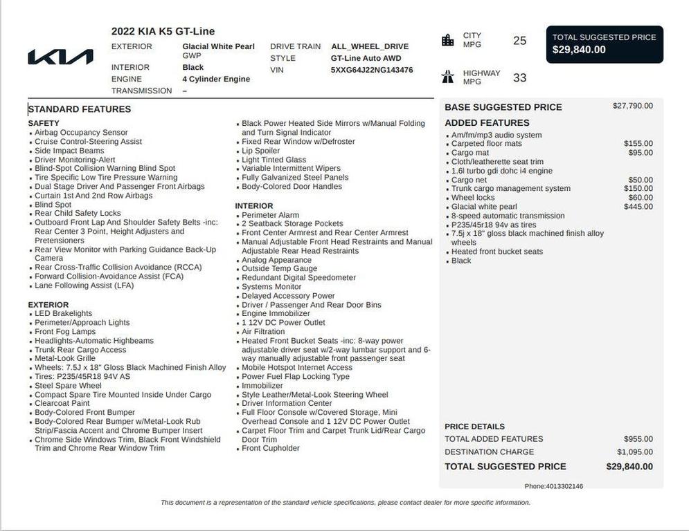 used 2022 Kia K5 car, priced at $19,495