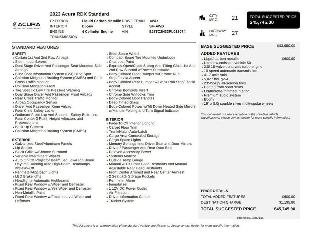 used 2023 Acura RDX car, priced at $32,995