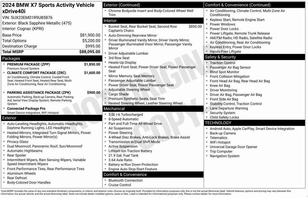 used 2024 BMW X7 car, priced at $63,995