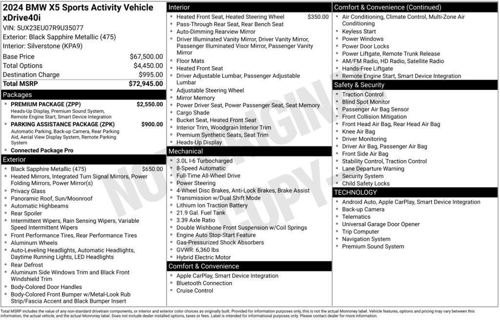 used 2024 BMW X5 car, priced at $51,695