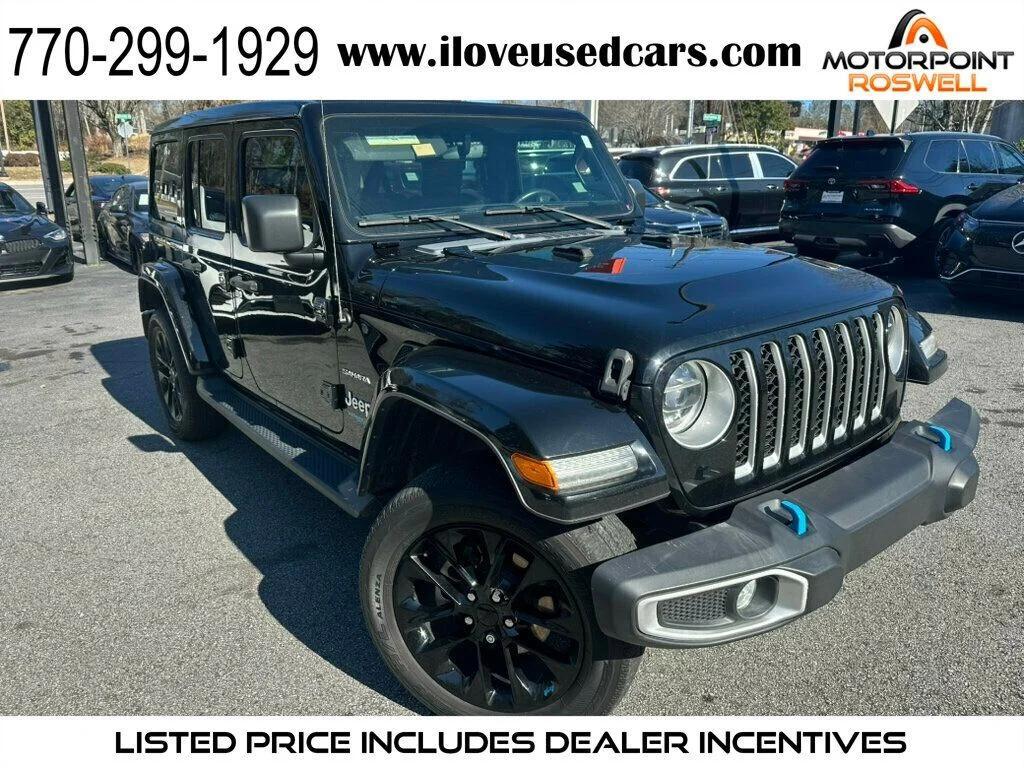 used 2022 Jeep Wrangler Unlimited 4xe car, priced at $27,999