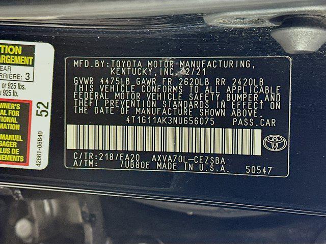 used 2022 Toyota Camry car, priced at $21,487
