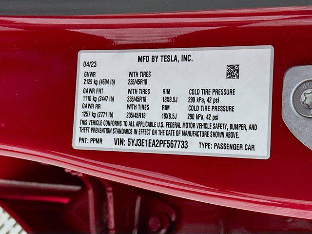 used 2023 Tesla Model 3 car, priced at $24,496