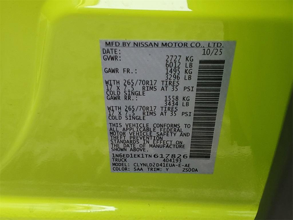 new 2026 Nissan Frontier car, priced at $46,225