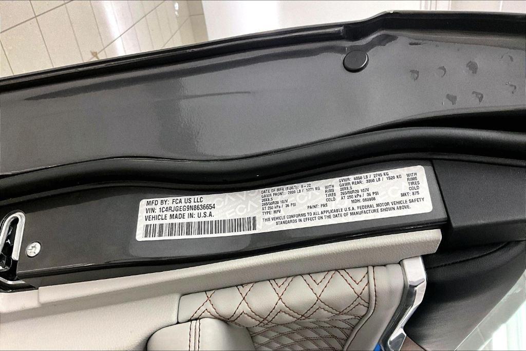 used 2022 Jeep Grand Cherokee car, priced at $35,000