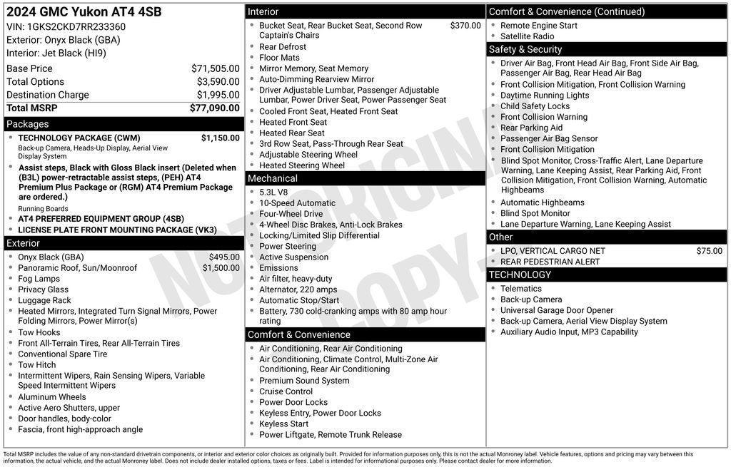 used 2024 GMC Yukon car, priced at $62,869