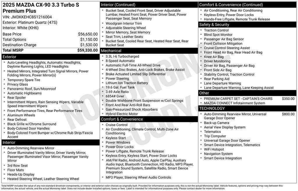 used 2025 Mazda CX-90 car, priced at $43,485