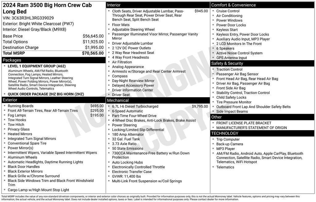 used 2024 Ram 3500 car, priced at $49,500