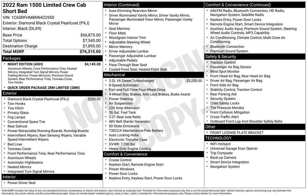 used 2022 Ram 1500 car, priced at $51,995