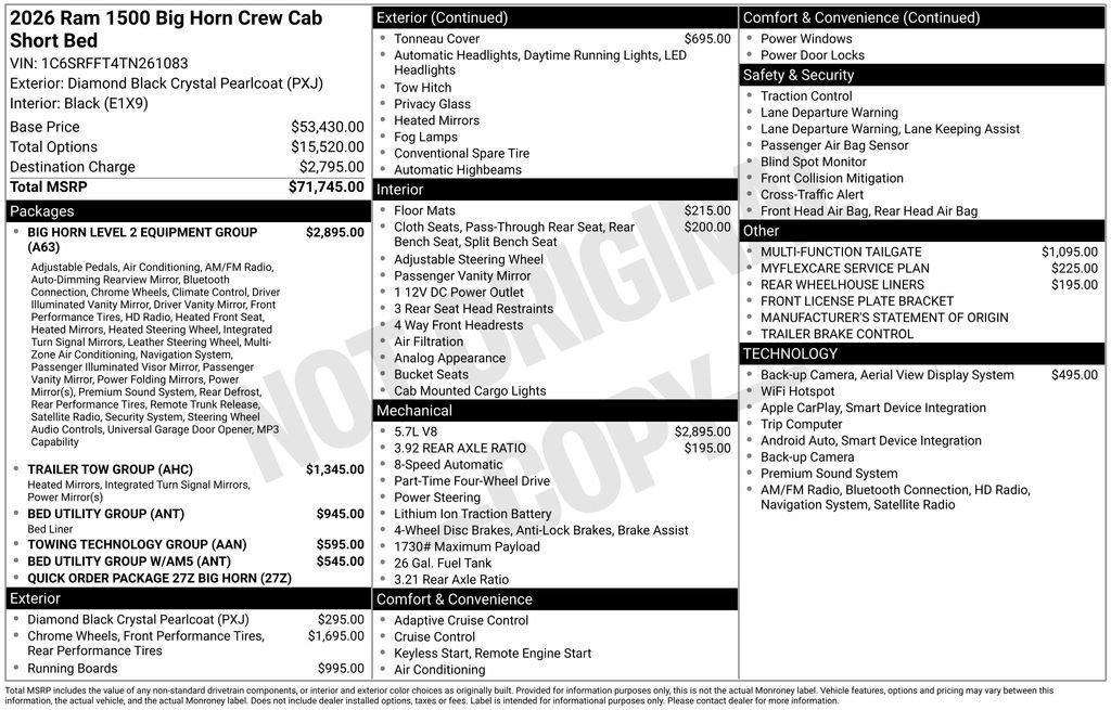 used 2026 Ram 1500 car, priced at $57,992