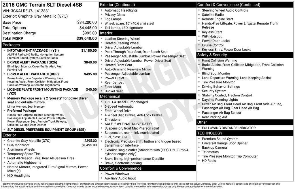 used 2018 GMC Terrain car, priced at $16,968